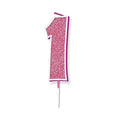 Pink Glitter Number 1 Candle