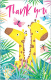 Giraffe and frogs - pack of 8 thank you cards