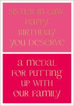 Sister-in-law birthday- birthday card