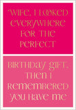 Wife, Birthday Gift- birthday card