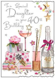 Daughter on your 40th Birthday - Jonny Javelin card