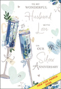 Wonderful Husband on Silver Anniversary - Jonny Javelin card