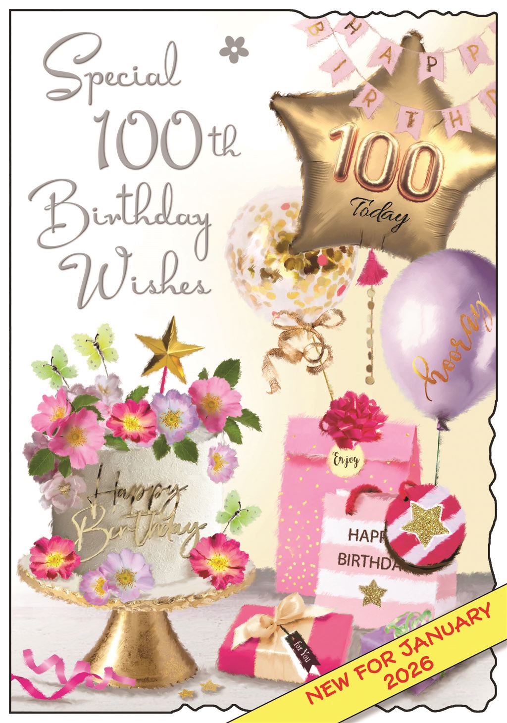 Happy 100th Birthday card - female