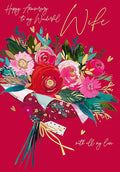 Wonderful Wife, bouquet - Anniversary card