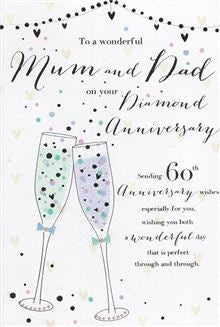 Mum & Dad on your Diamond Anniversary card
