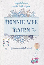 Bonnie Wee Bairn - new baby boy card
