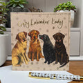 Crazy labrador Lady - Alex Clark blank card