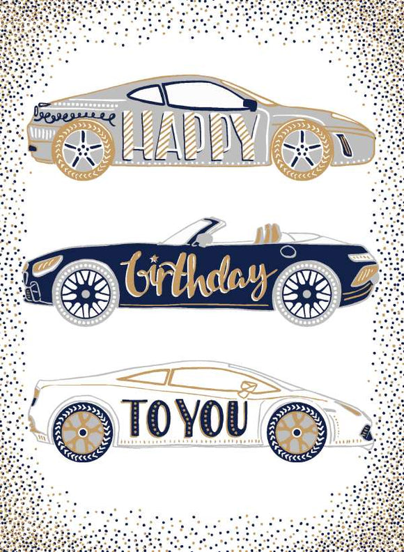 Three cars - Birthday card