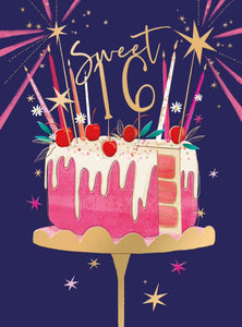 Sweet 16 -  birthday card