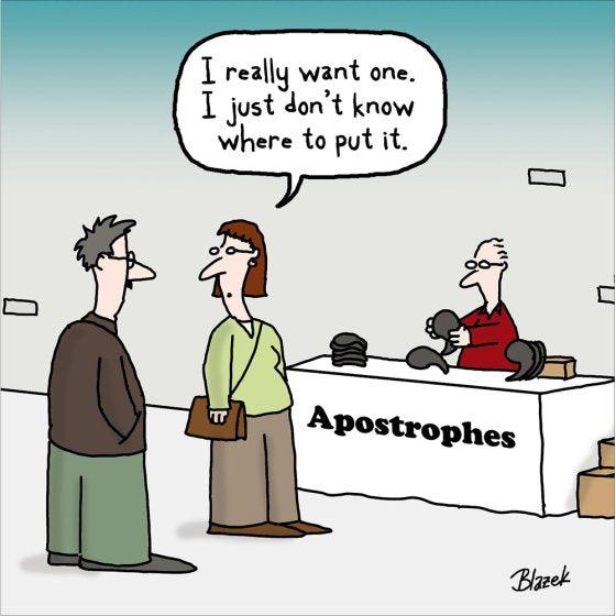 The apostrophe - blank greetings card