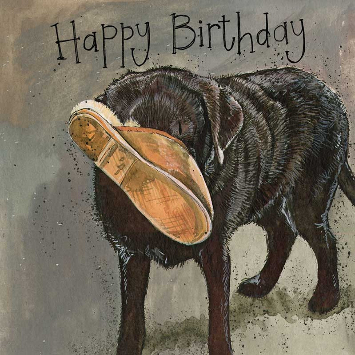 Slipper Happy Birthday card- Alex Clark greetings cards