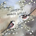 Starlight Long Tail Tits Birthday card- Alex Clark greetings cards