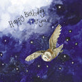 Starlight Barn Owl Birthday card- Alex Clark greetings cards