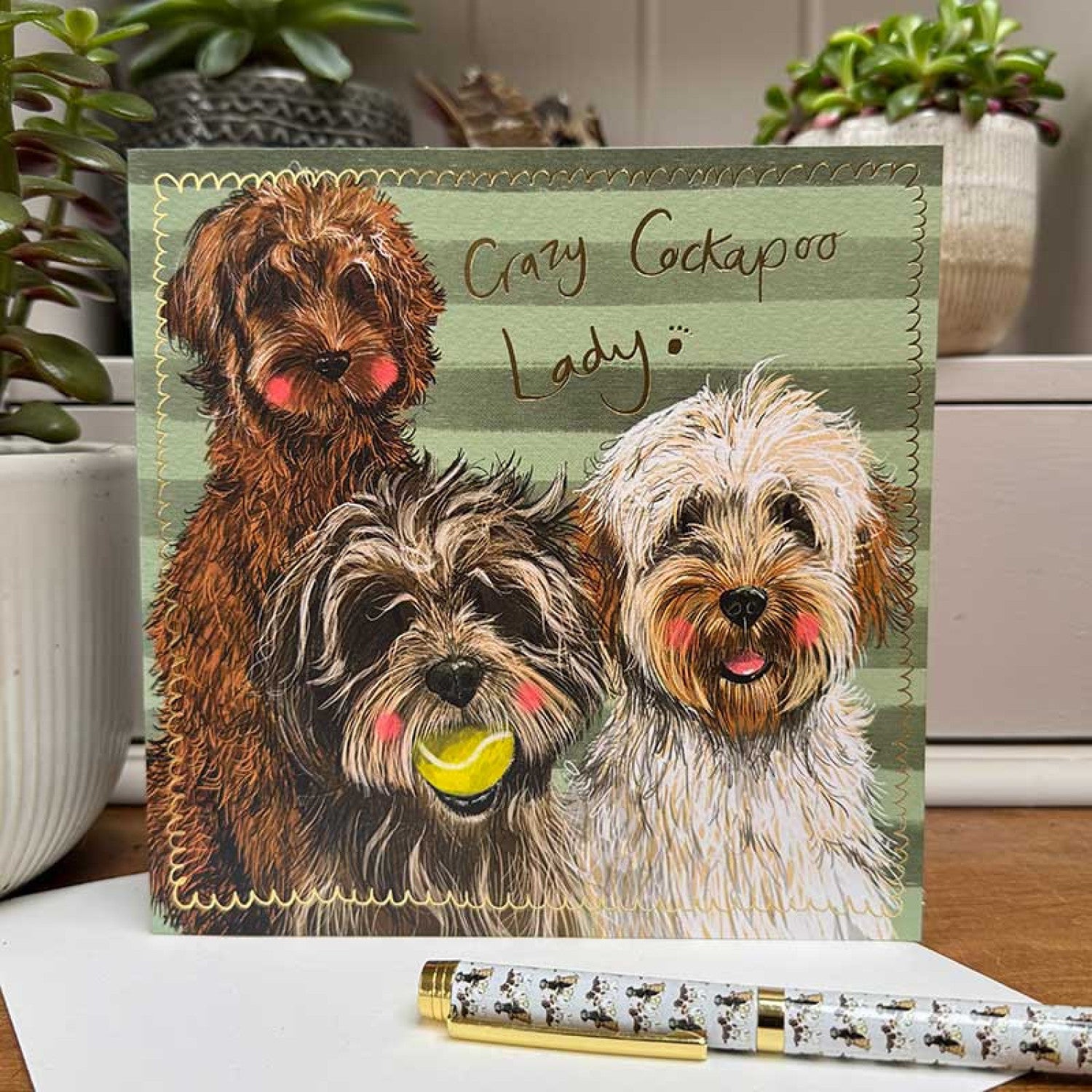 Crazy cockapoo Lady - Alex Clark blank card
