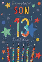 Wonderful Son 13th Birthday card