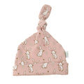 Pink Cotton hat with White rabbits