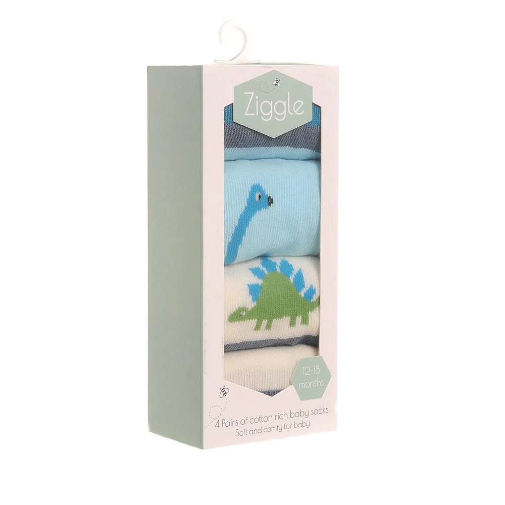 Dinosaur socks pack 4 - 12 to 18months