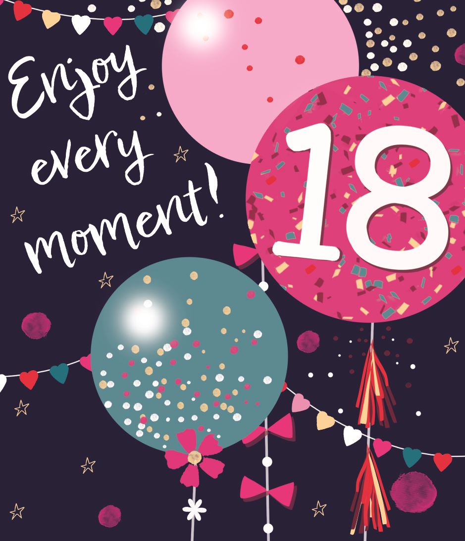 Enjoy every moment 18th Birthday card