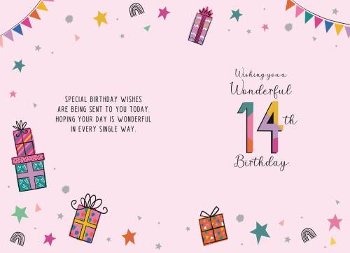 Wonderful Daughter 14  Today - Birthday card