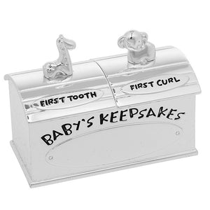 Silver plated baby keepsake box