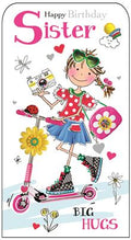 Big Hugs Sister - Jonny Javelin birthday card