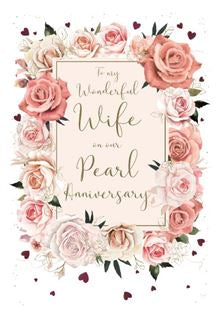 To a Wonderful Wife on our Pearl Anniversary card