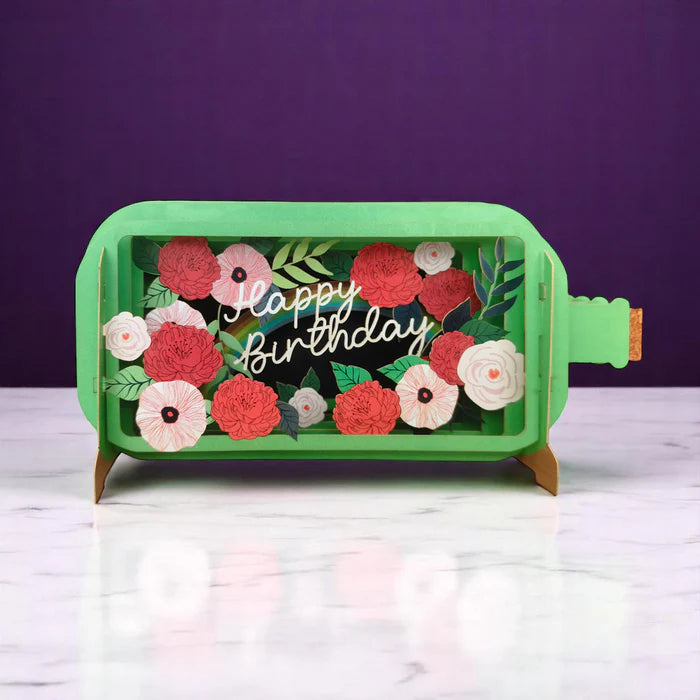 Happy birthday, florals - Message in a Bottle