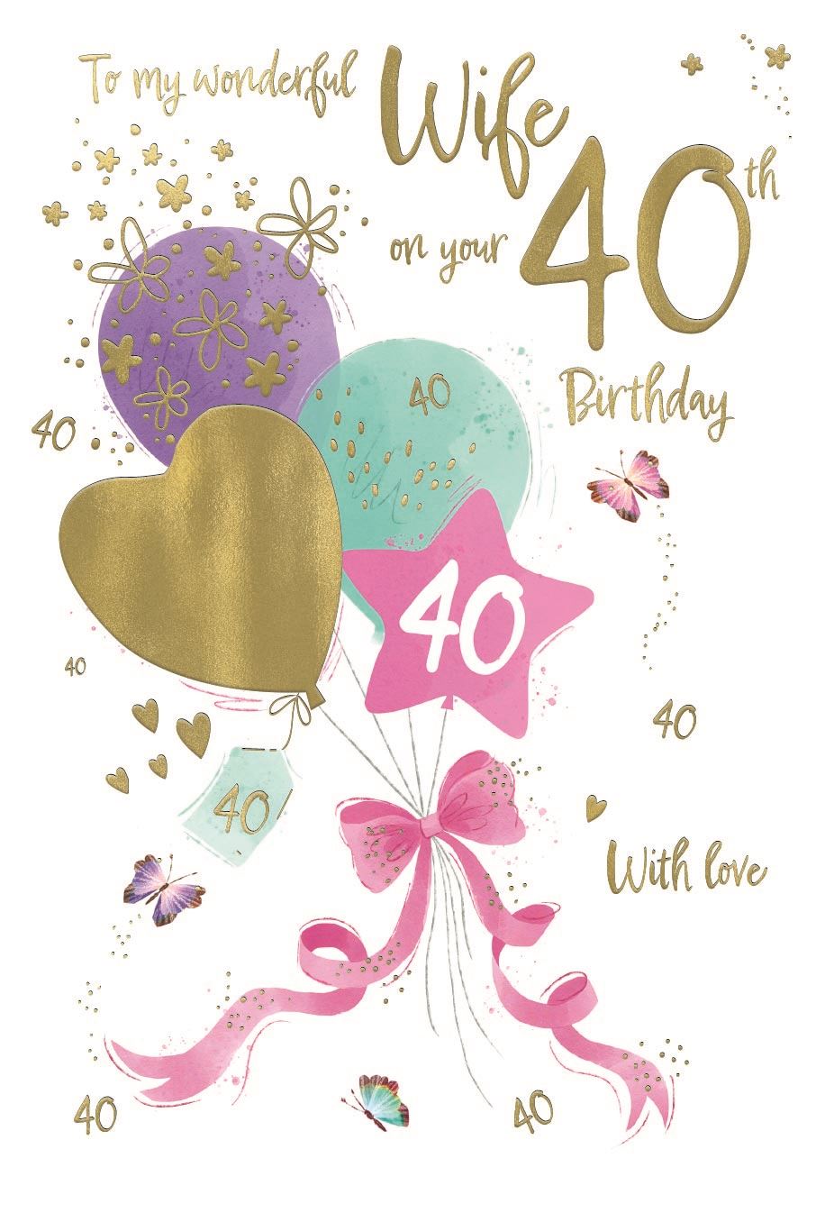 For My Wife on Your 40th Birthday card