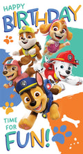 Paw Patrol birthday card with free stickers