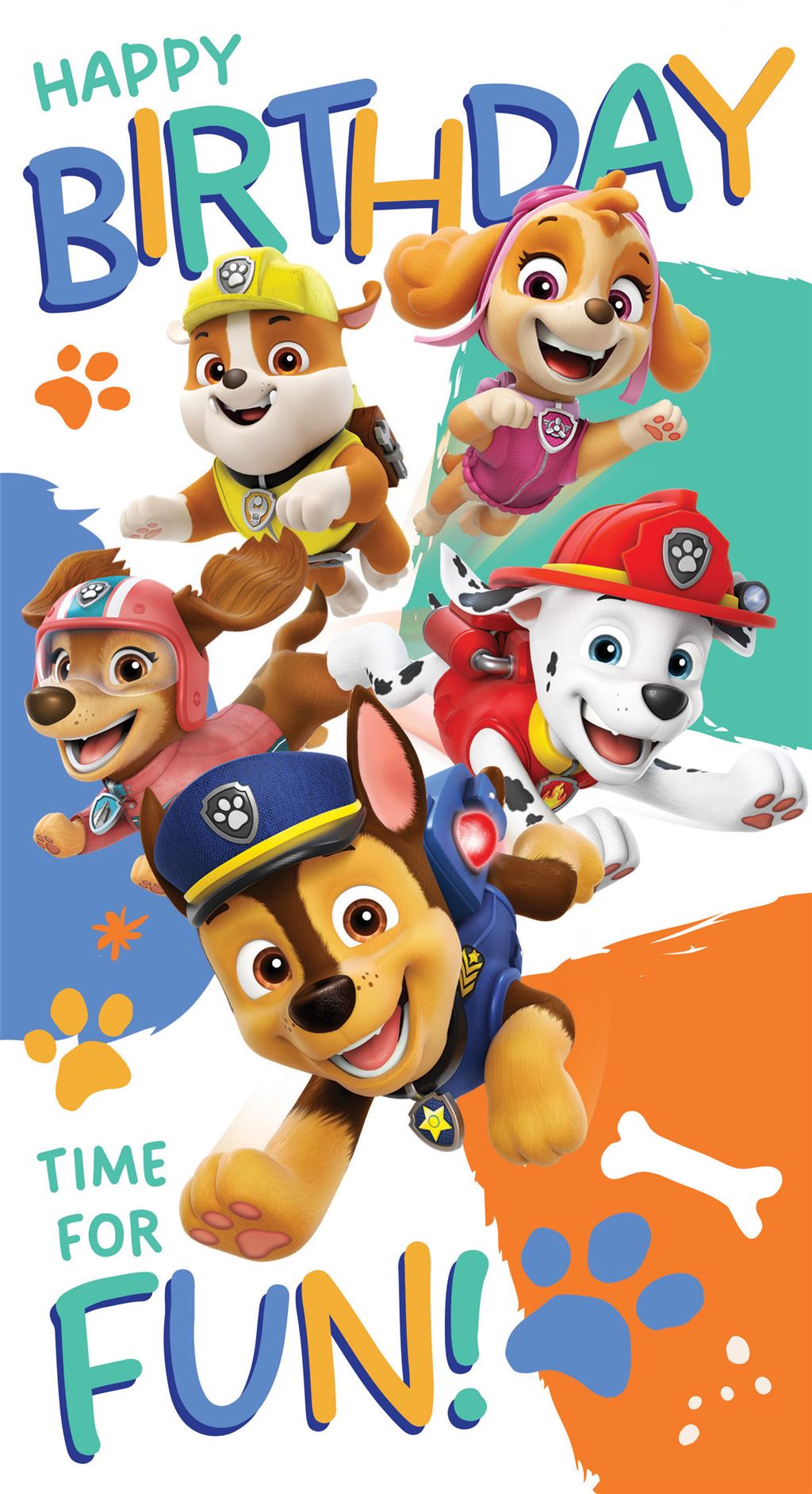 Paw Patrol birthday card with free stickers
