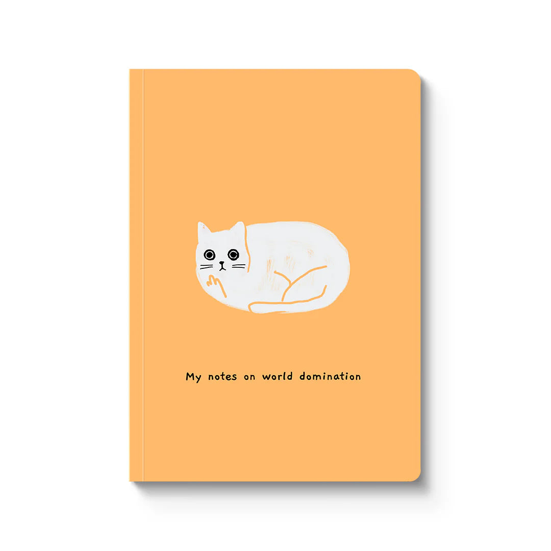 My Notes on World Domination - Ken the Cat A5 Notebook