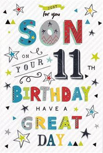 Just for you Son 11th Birthday card