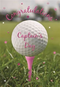 Congratulations, Captain's day card (pink tee)