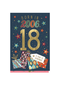 Born in 2006 - 18th birthday card (male)
