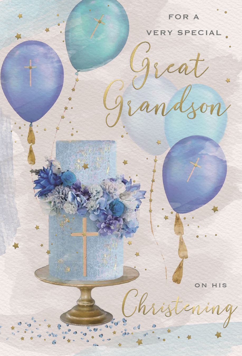 Special Great Grandson on his Christening card