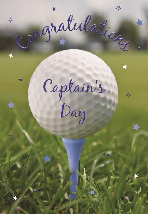 Congratulations, Captain's day card (blue tee)