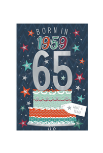 Born in 1959 - 65th birthday card (male)