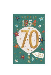 Born in 1954 - 70th birthday card (male)