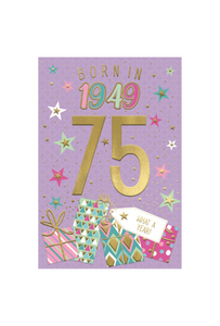 Born in 1949 - 75th birthday card (female)
