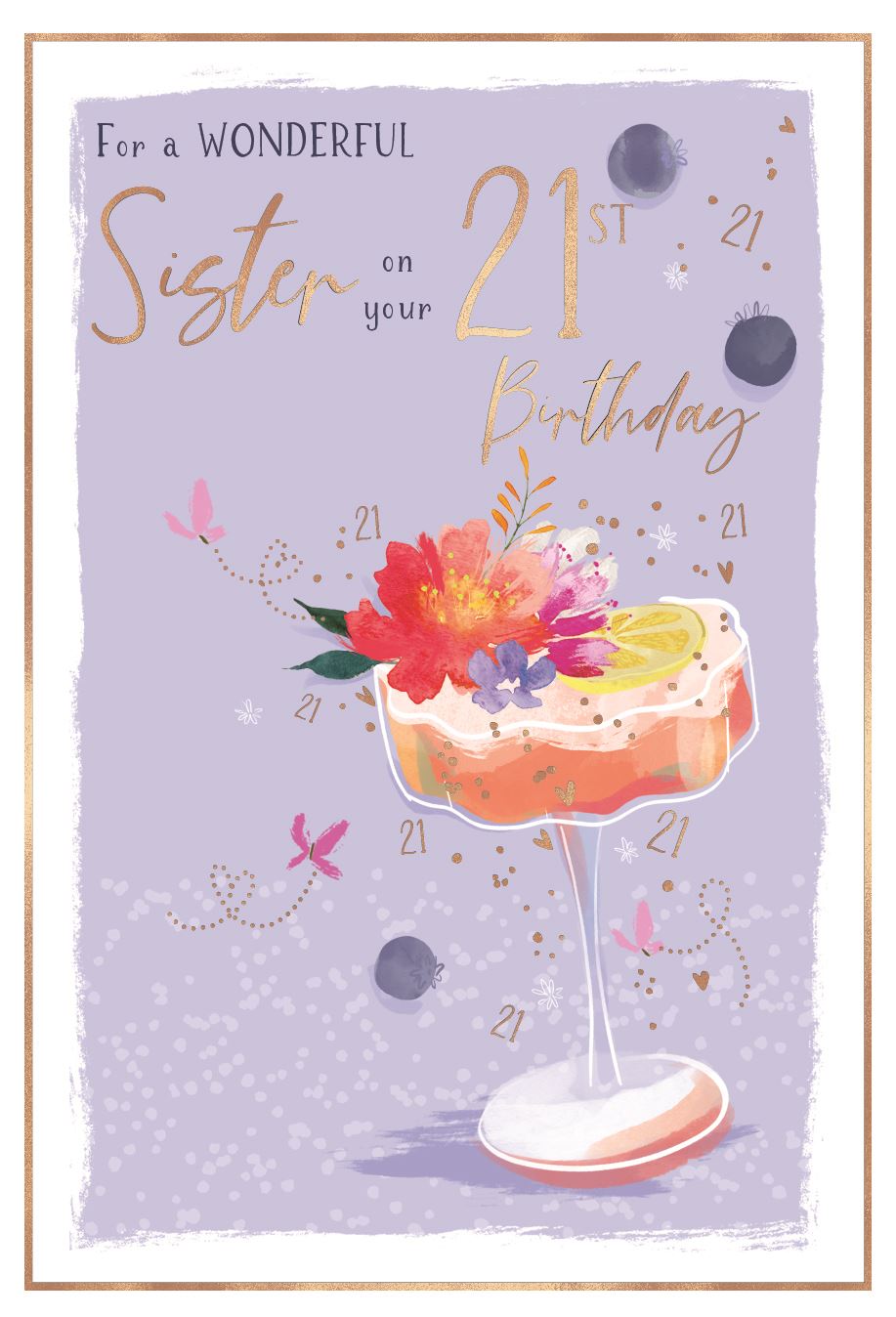 Sister on your 21st Birthday card