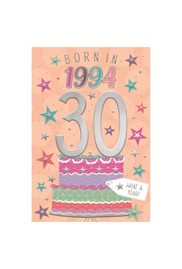 Born in 1994 - 30th birthday card