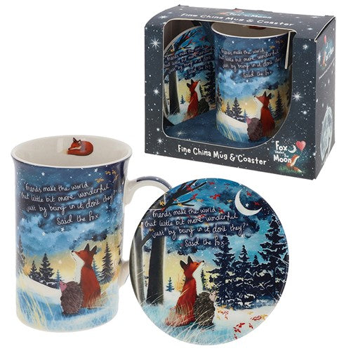 Fox Under The Moon Mug & Coaster Set – friend