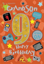 To a special Grandson on your 9th Birthday card
