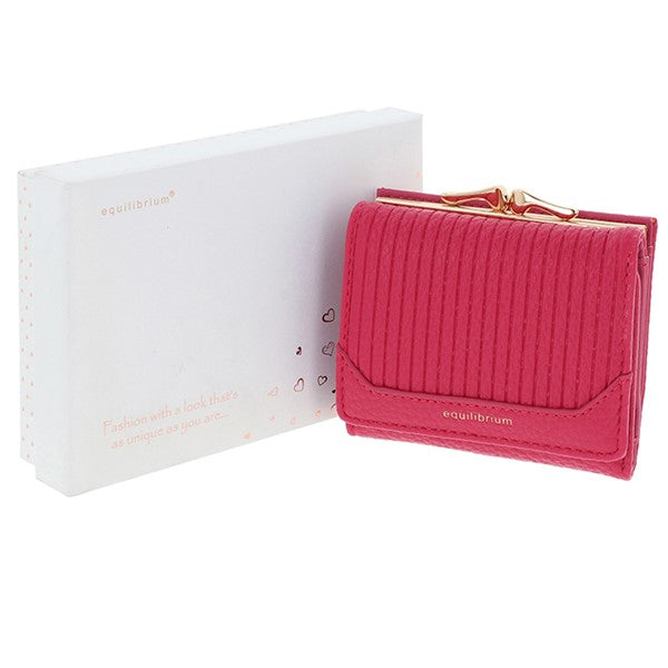 Ladies small lined clasp purse - pink