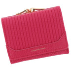 Ladies small lined clasp purse - pink