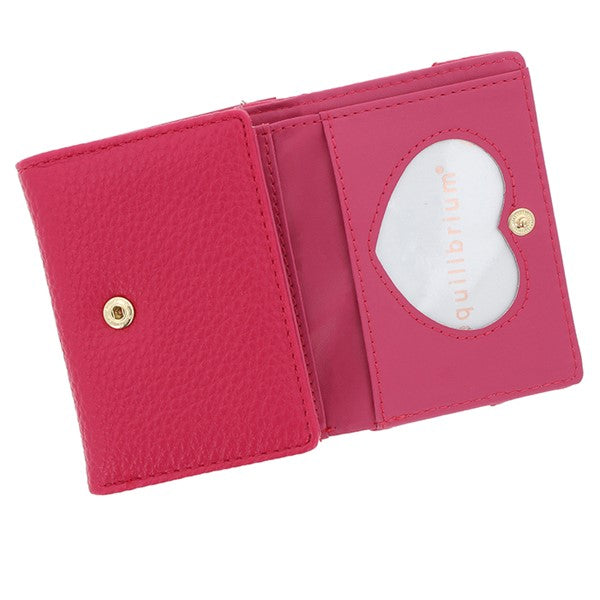 Ladies small lined clasp purse - pink