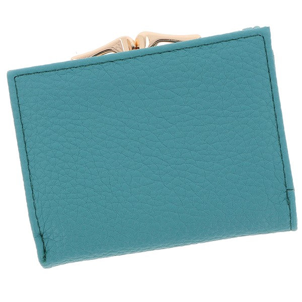 Ladies small lined clasp purse - teal