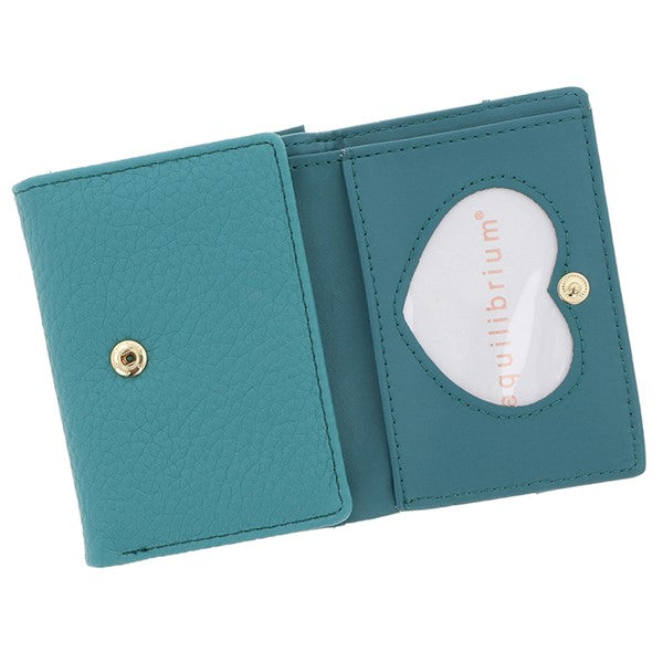 Ladies small lined clasp purse - teal