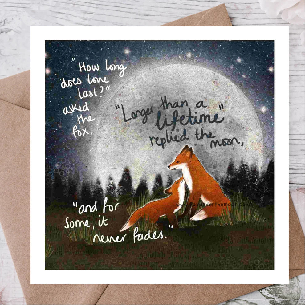 “A Lifetime” Love & Family Greeting Card by Fox Under The Moon