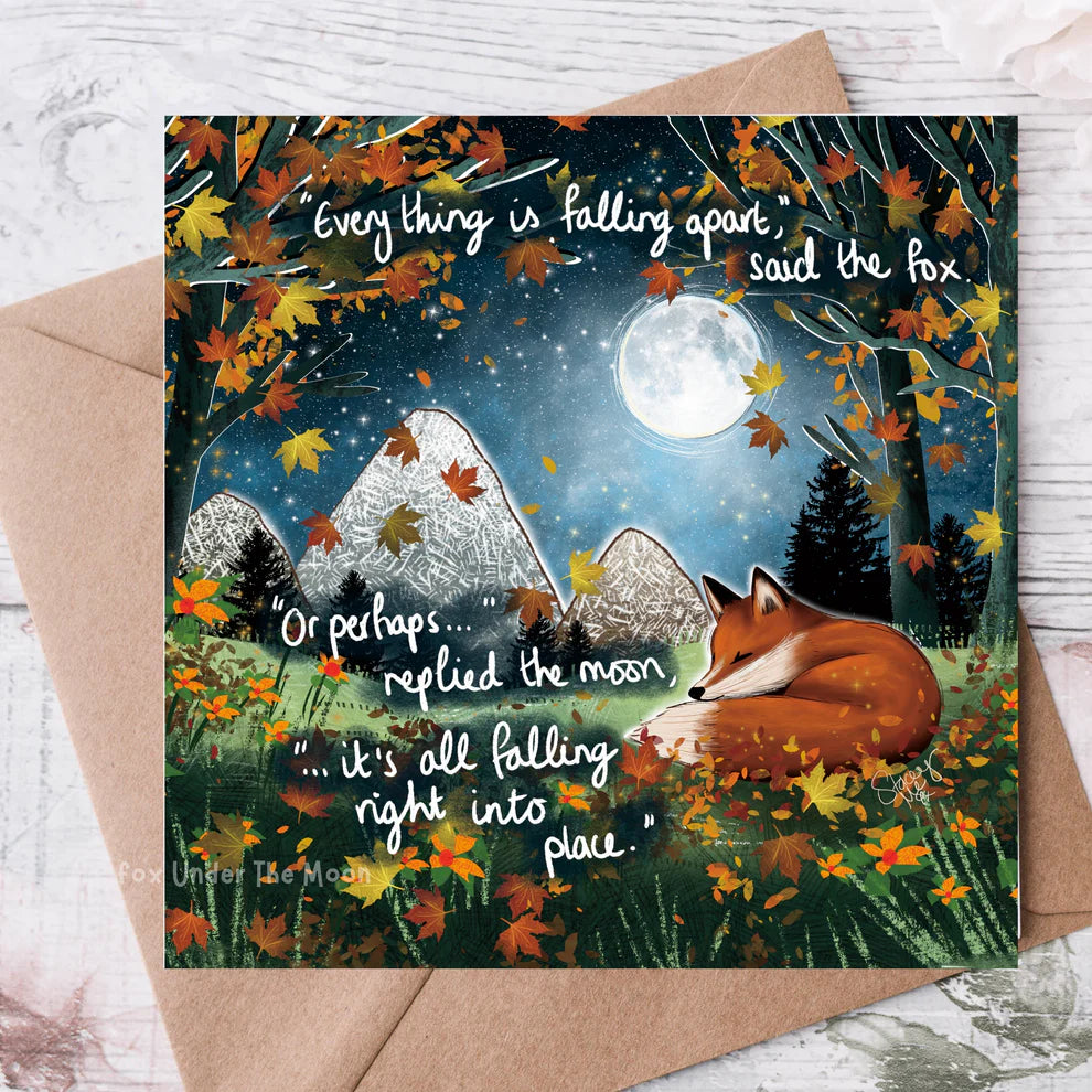 'Falling Apart' - Greeting Card From Fox Under The Moon